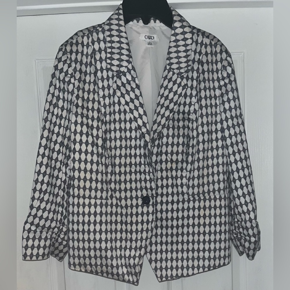 Cato, Women’s Black & White Jacket, Size Large